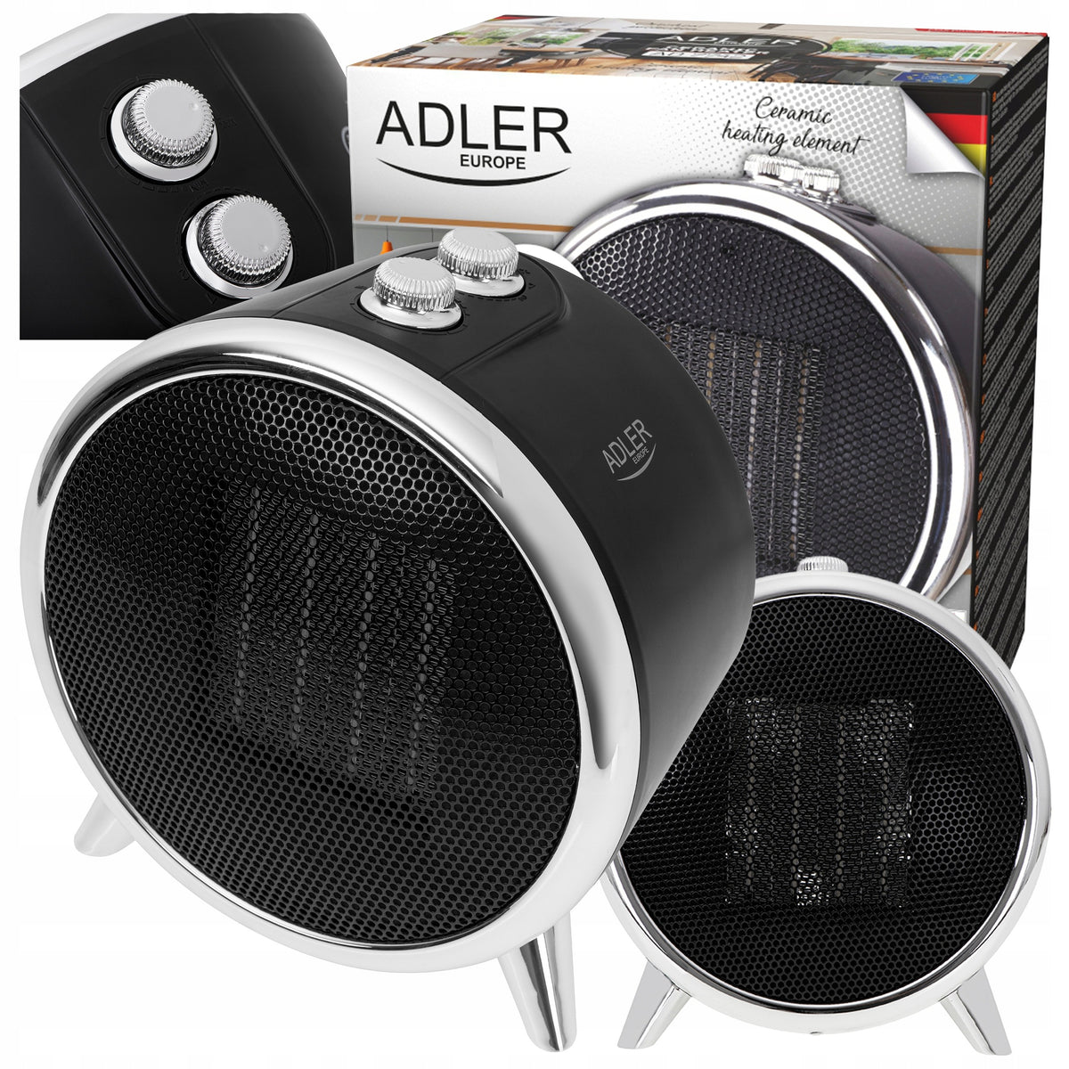 ELECTRIC HEATER CERAMIC PTC THERMOSTAT STRONG APRON 1500W ADLER