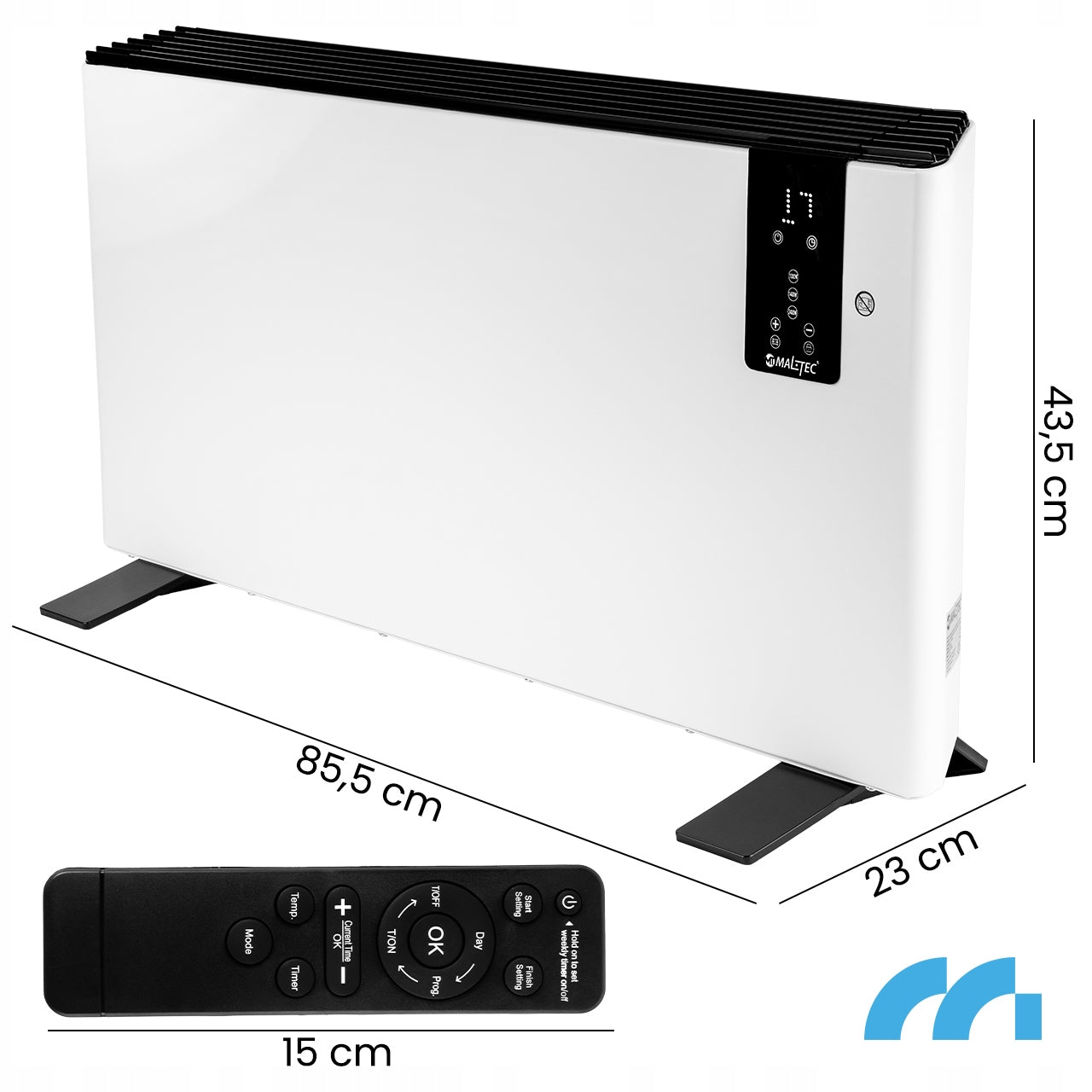 ELECTRIC HEATER CONVECTOR THERMOSTAT REMOTE CONTROL TIMER LARGE POWER 2400W Manufacturer code Grzejnik Elektryczny CV2400