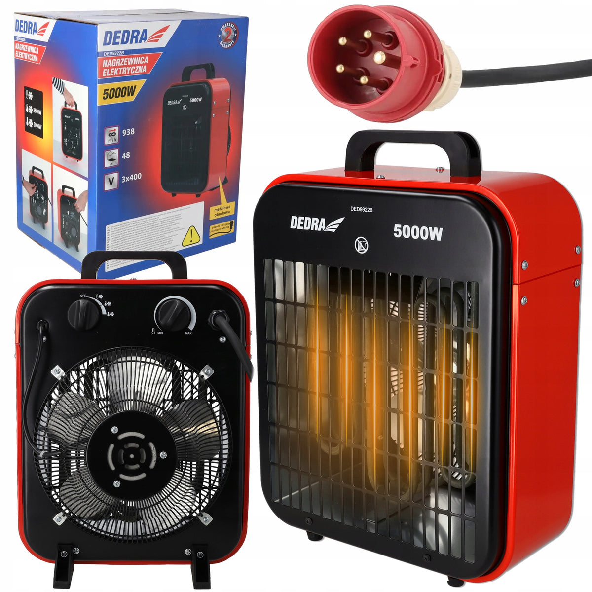 ELECTRIC HEATER DEDRA APRON BLOWER RADIATOR THERMOSTAT 5 KW 400V