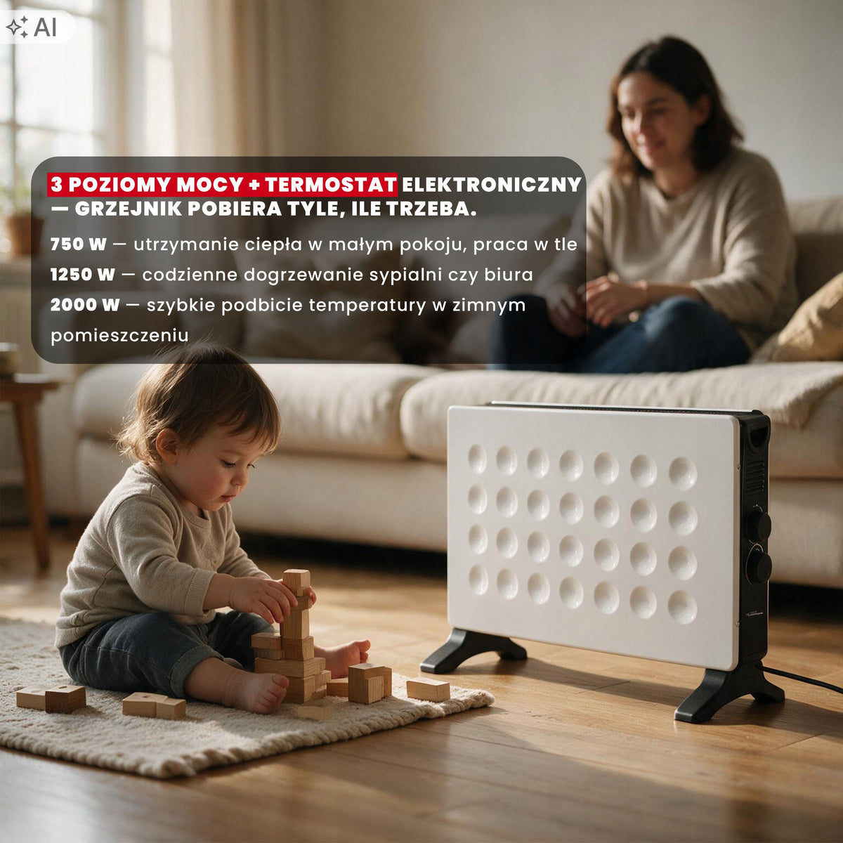 ELECTRIC HEATER ENERGY-SAVING CONVECTOR 2000W THERMOSTAT FARELKA Manufacturer code PALMAR