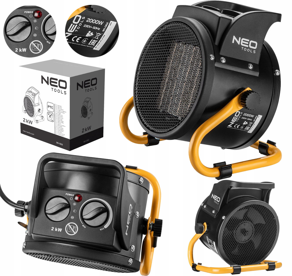 ELECTRIC HEATER NEO TOOLS CERAMIC STOVE 2kW PTC 90-062 2000W