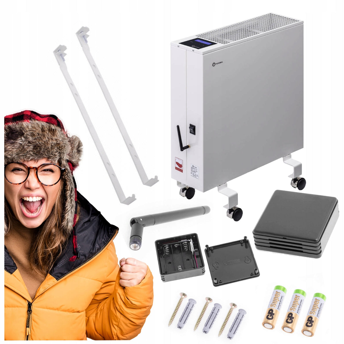 ELECTRIC HEATER NOGEN 1000W-18m2/45m3 MOBILE ENERGY EFFICIENT