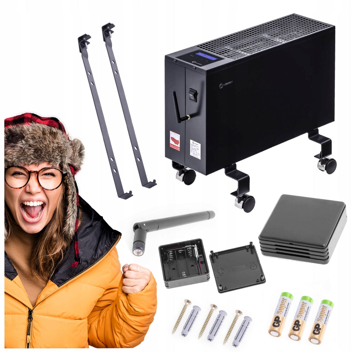 ELECTRIC HEATER NOGEN 600W-8m2/20m3 MOBILE ENERGY EFFICIENT