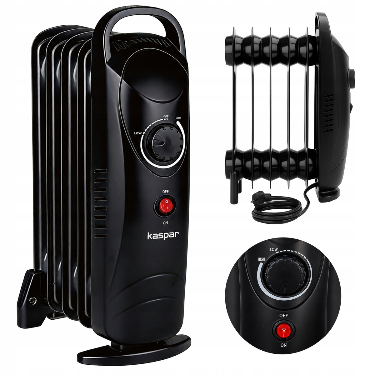 ELECTRIC HEATER OIL HEATER 5 RIBS 500WATT SILENT THERMOSTAT
