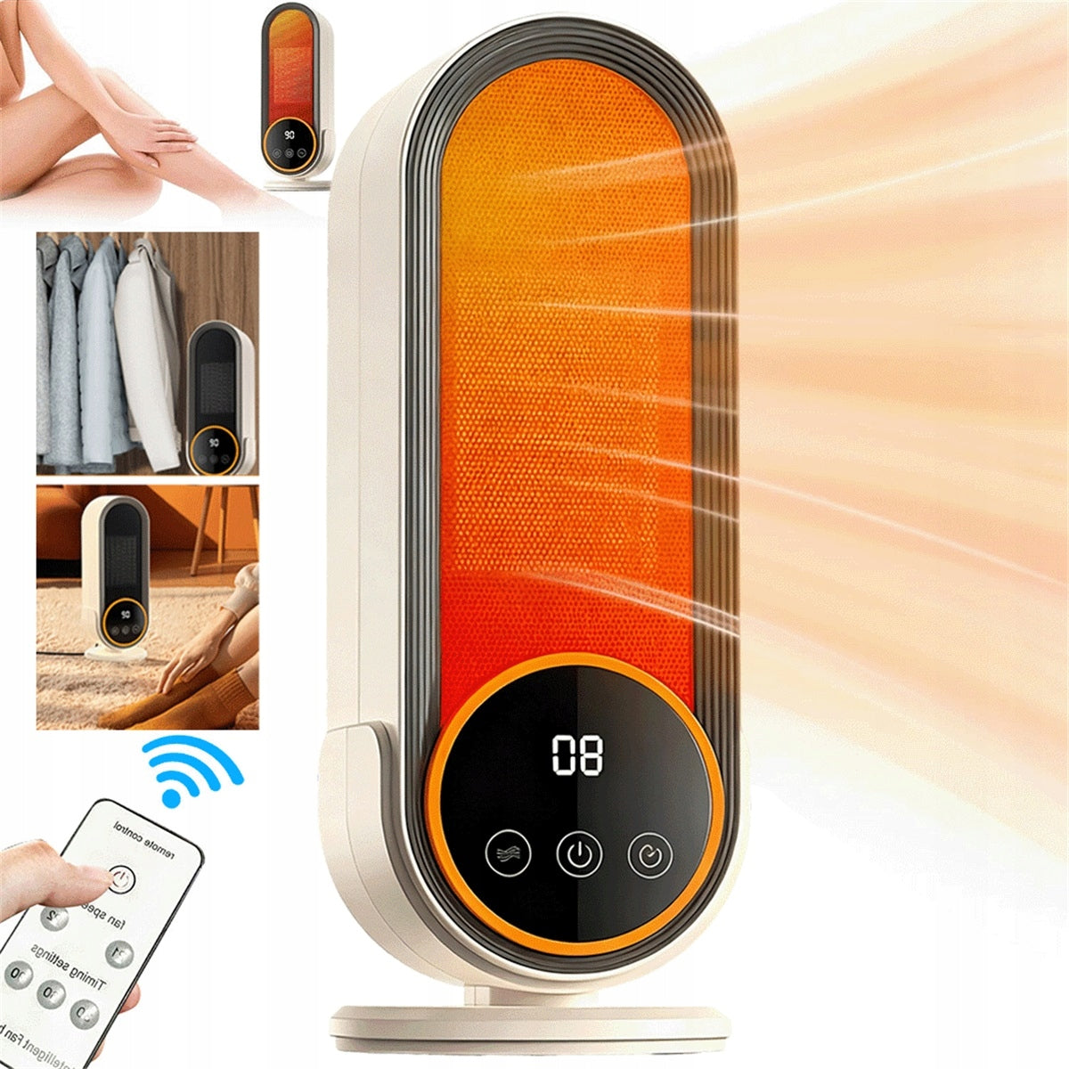 ELECTRIC HEATER WITH LED DISPLAY 1200W TIMER 30-90MIN