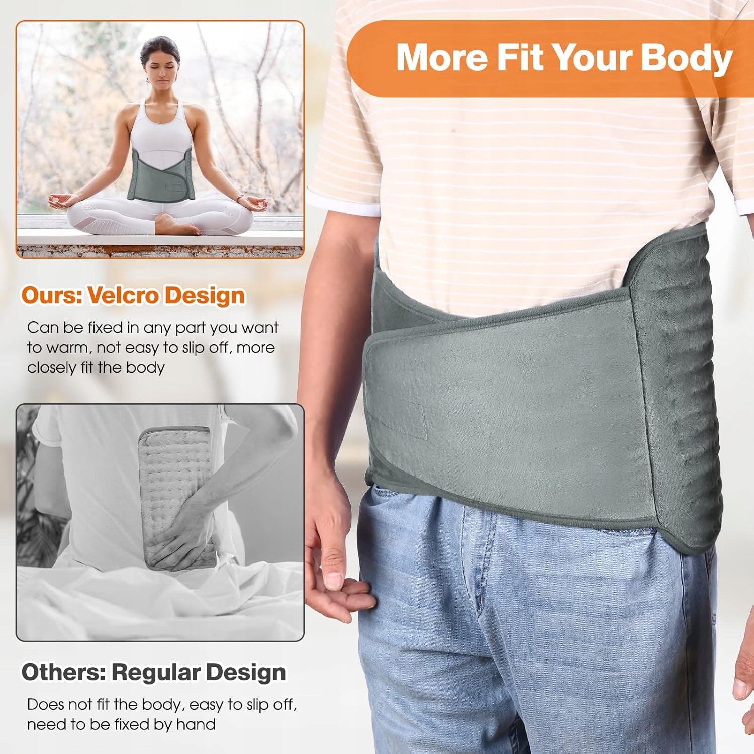 ELECTRIC HEATING BELT BACK PAD 126x30 cm ADJUSTMENT ONEAMG 3060 Medical device no