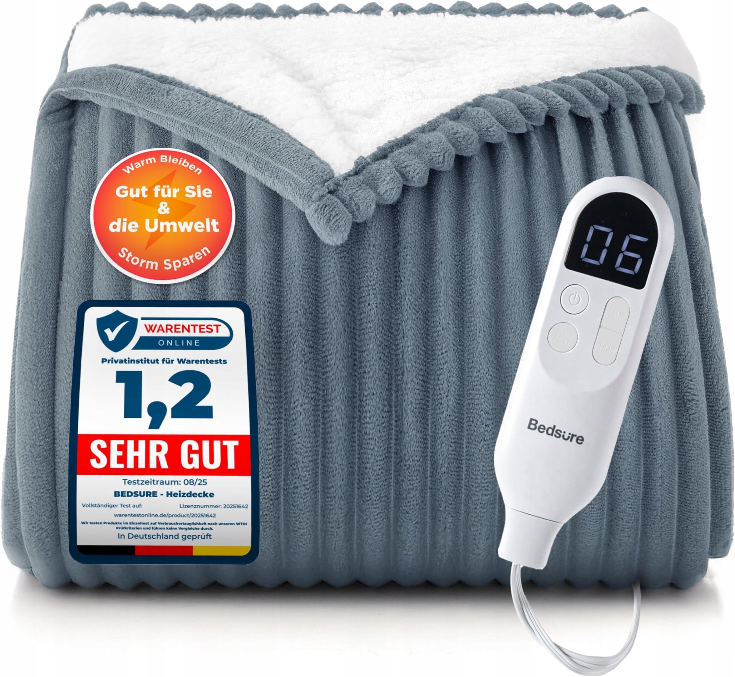 ELECTRIC HEATING BLANKET 130W 130X180CM SAFE FOR HOME WINTER