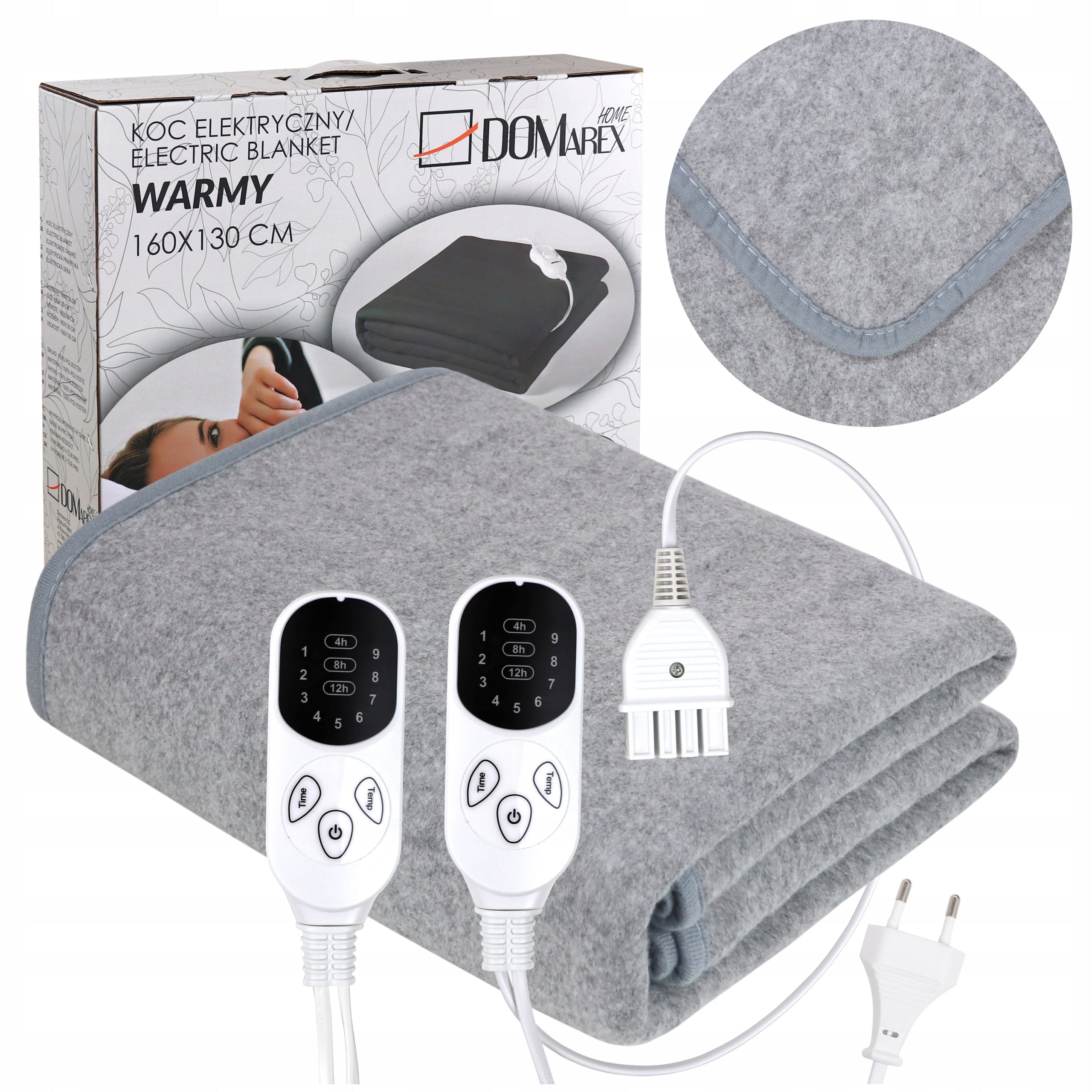 ELECTRIC HEATING BLANKET 160x130 CM HEATING MAT REMOTE CONTROL TIMER