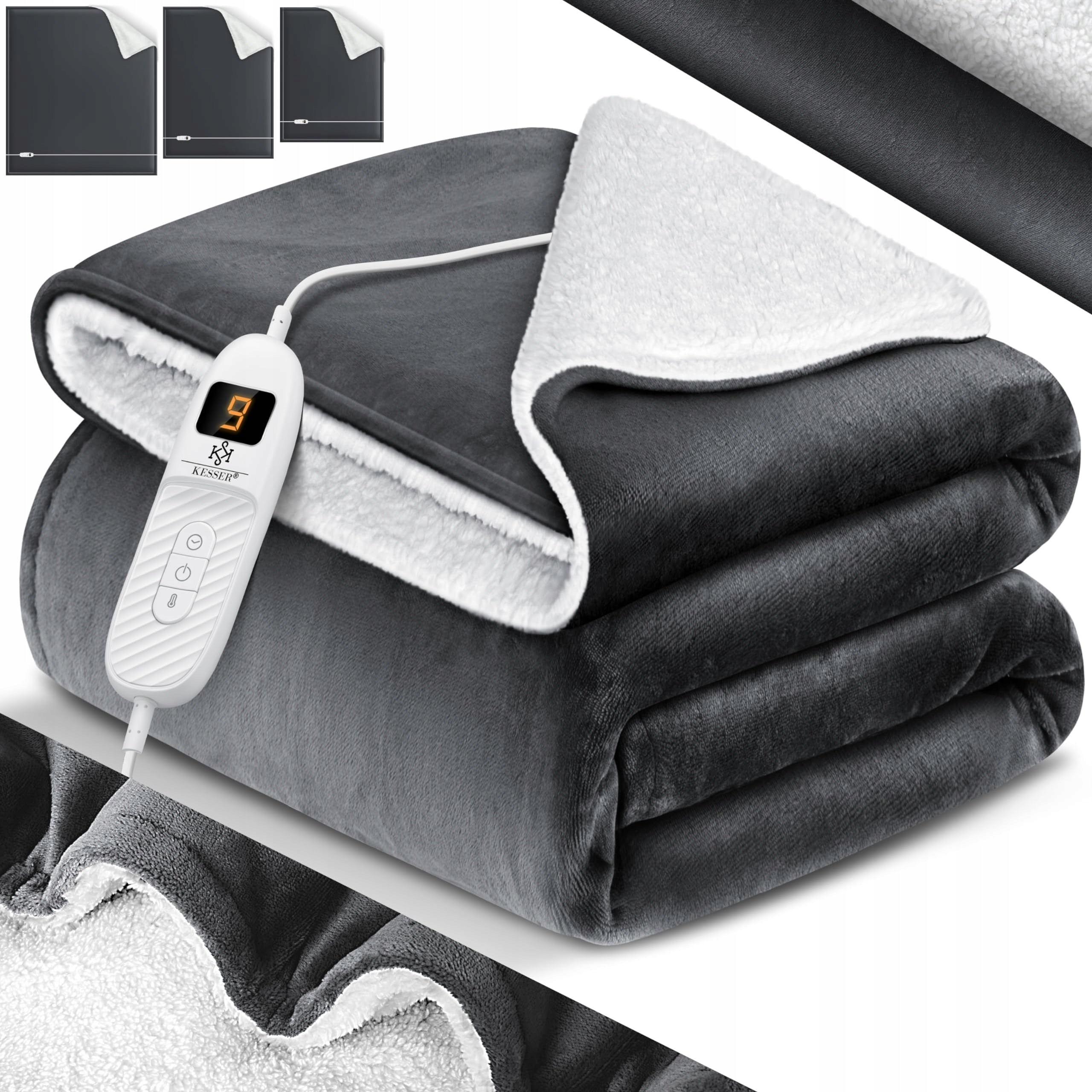 ELECTRIC HEATING BLANKET LARGE SOFT REMOTE CONTROL TIMER 180x130 THICK