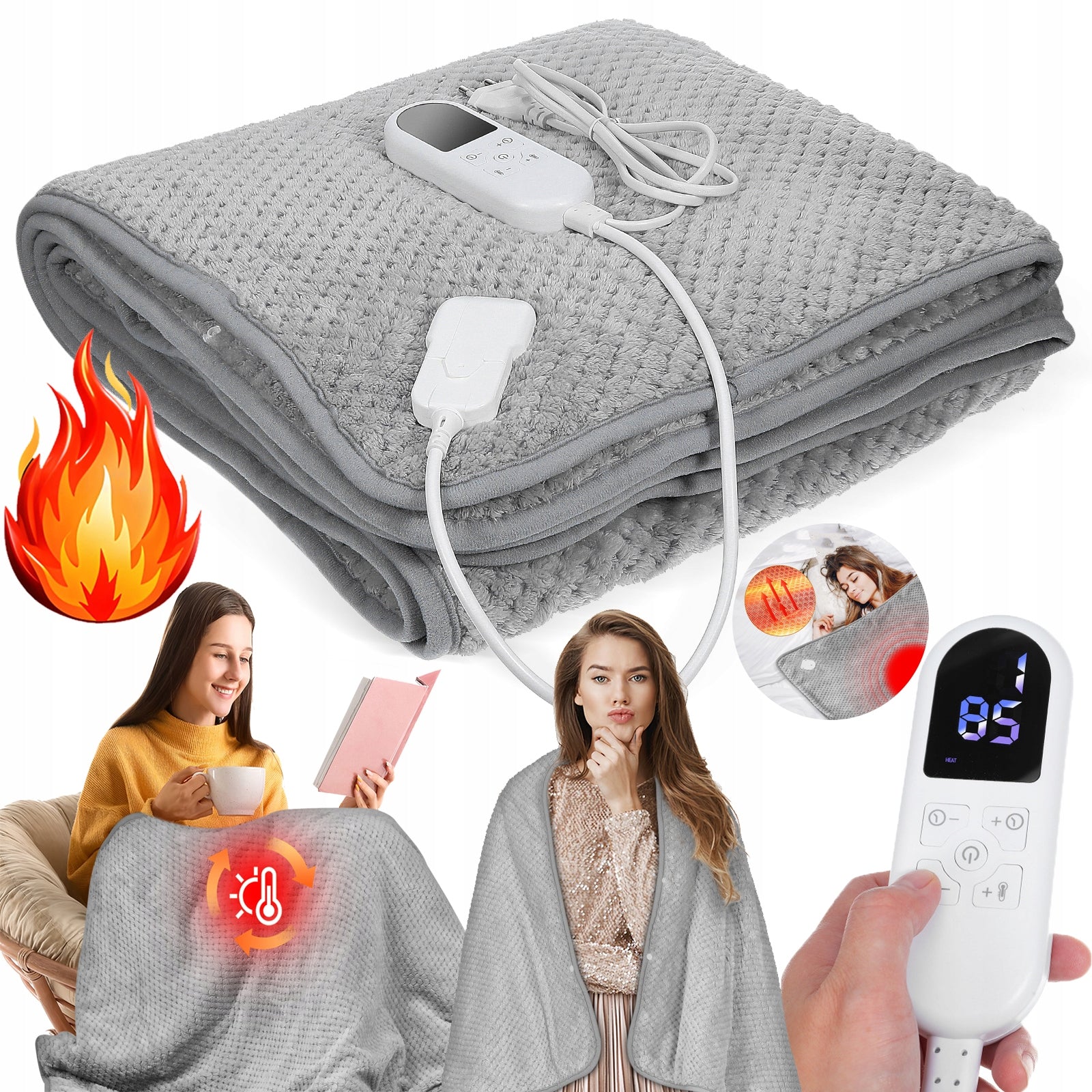 ELECTRIC HEATING BLANKET LARGE SOFT TIMER ADJUSTMENT FOR REMOTE CONTROL MAT