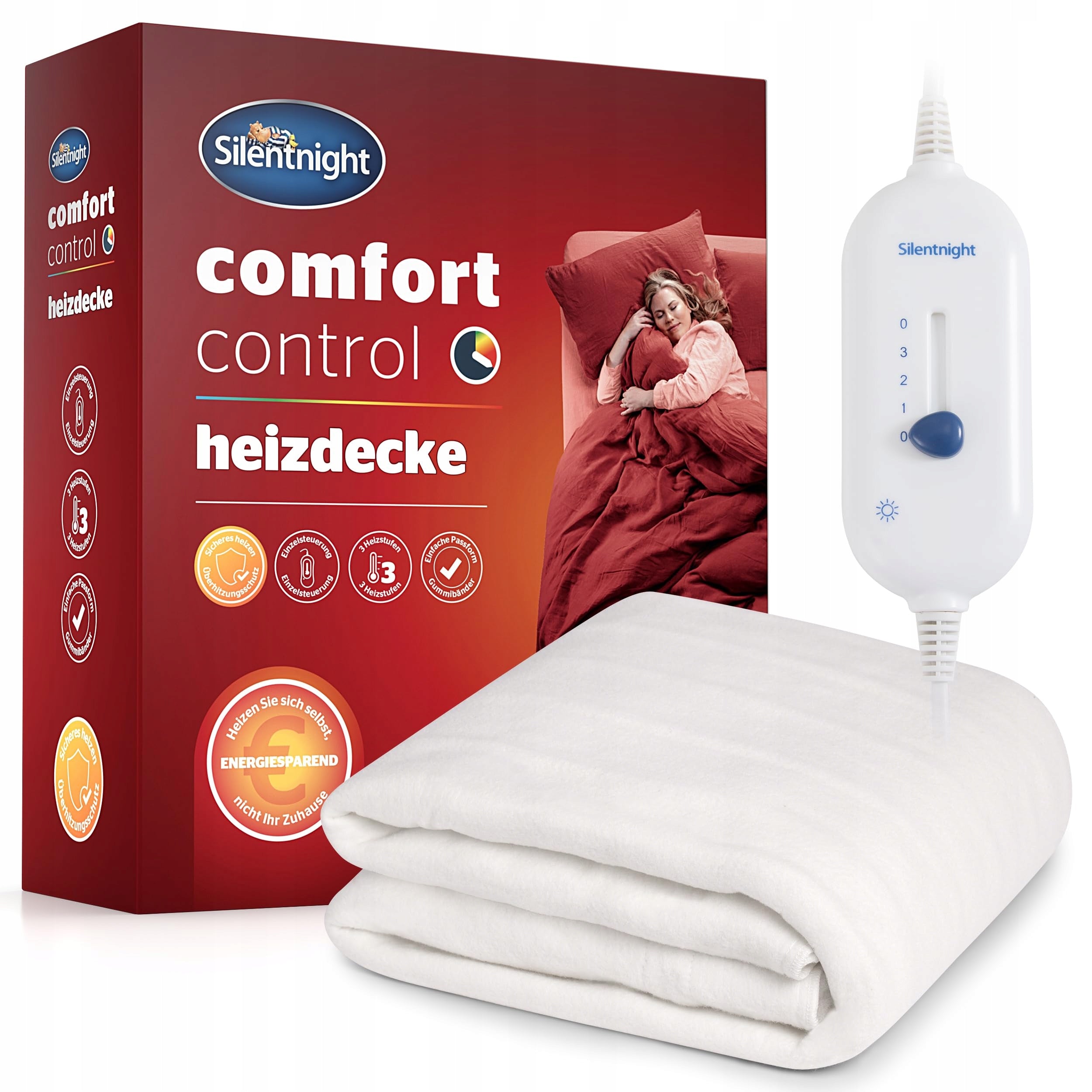 ELECTRIC HEATING BLANKET SILENTNIGHT COMFORT CONTROL 150 X 140 CM WHITE