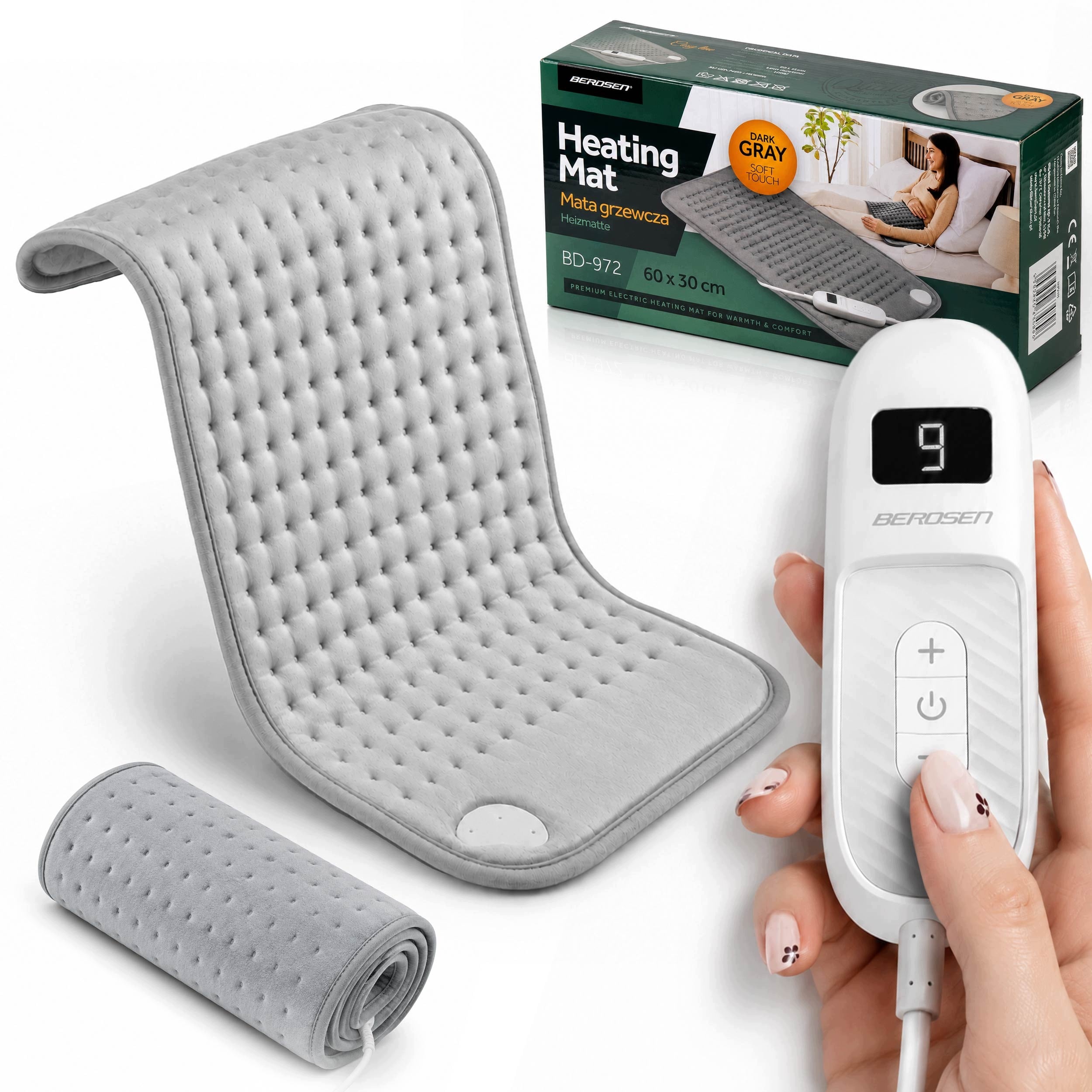 ELECTRIC HEATING MAT 30x60cm TIMER 9 MODES BERDSEN