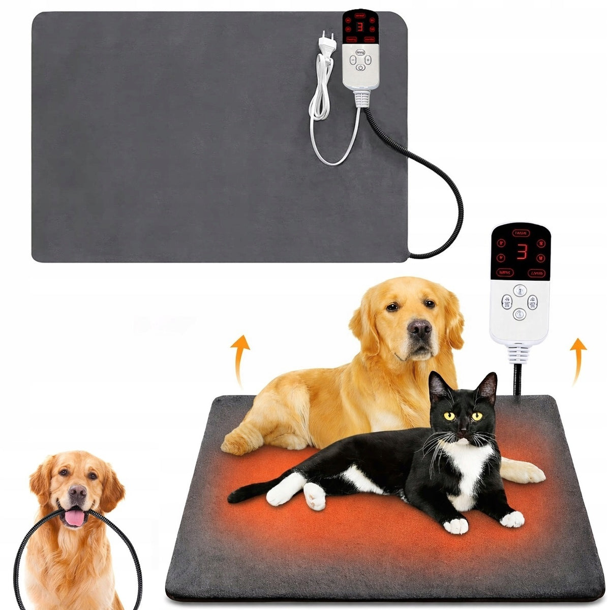 ELECTRIC HEATING MAT FOR DOG AND CAT 45X70 CM 9 LEVELS UP TO 50°C