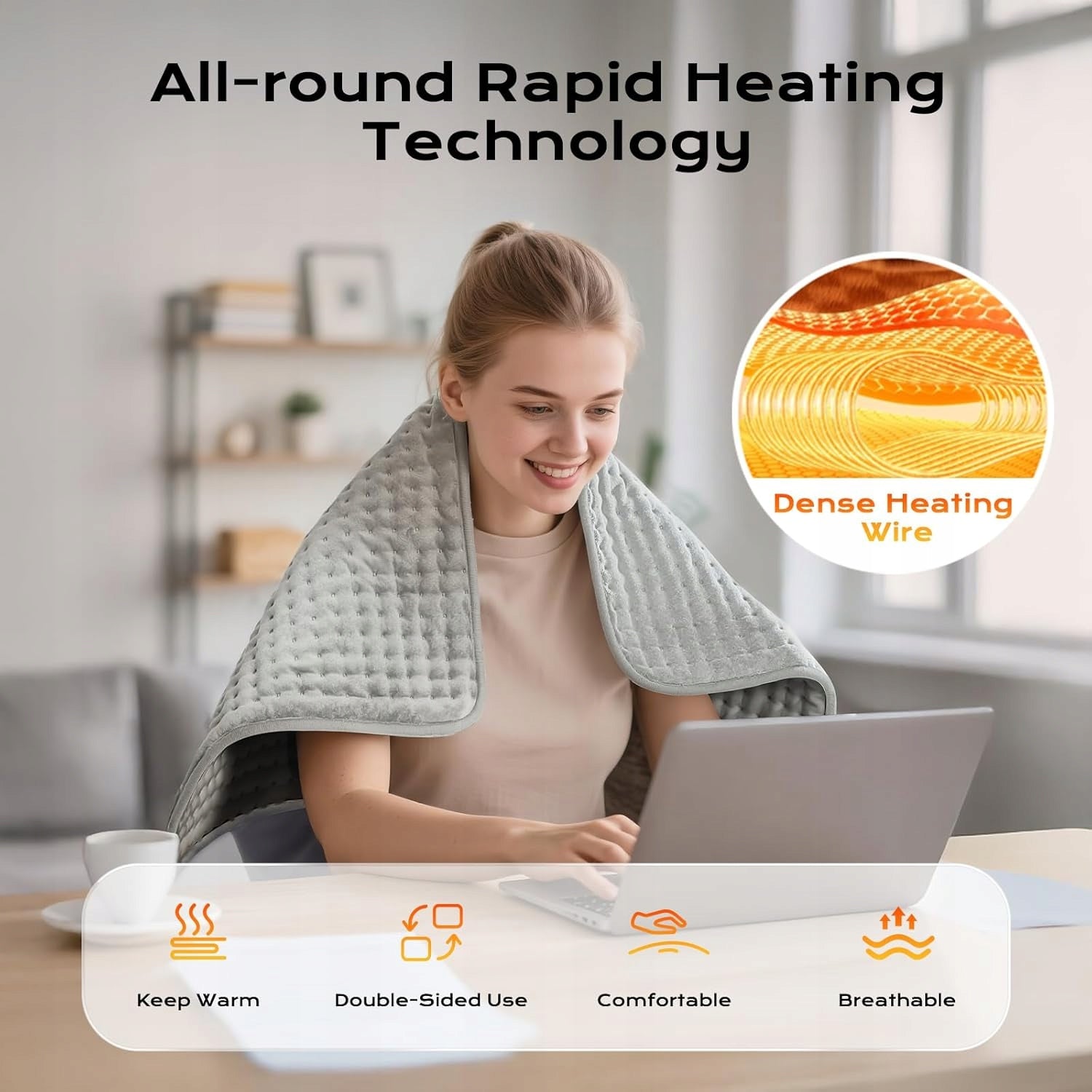 ELECTRIC HEATING PAD 43×84CM 9 HEAT LEVELS FOR BACK AND NECK EAN (GTIN) 5906663120336