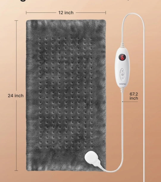 ELECTRIC HEATING PAD 6 HEAT LEVELS 31X61 CM FLANNEL Packaging status original