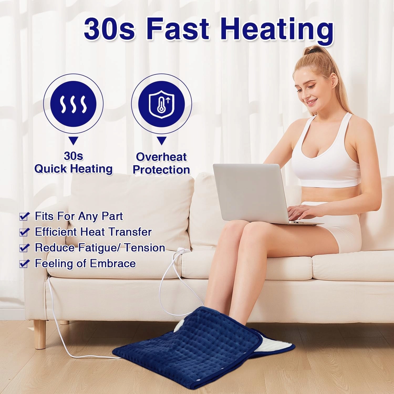 ELECTRIC HEATING PAD 70X45CM FOR BACK FEET 2IN1 ADJUSTABLE Brand no brand