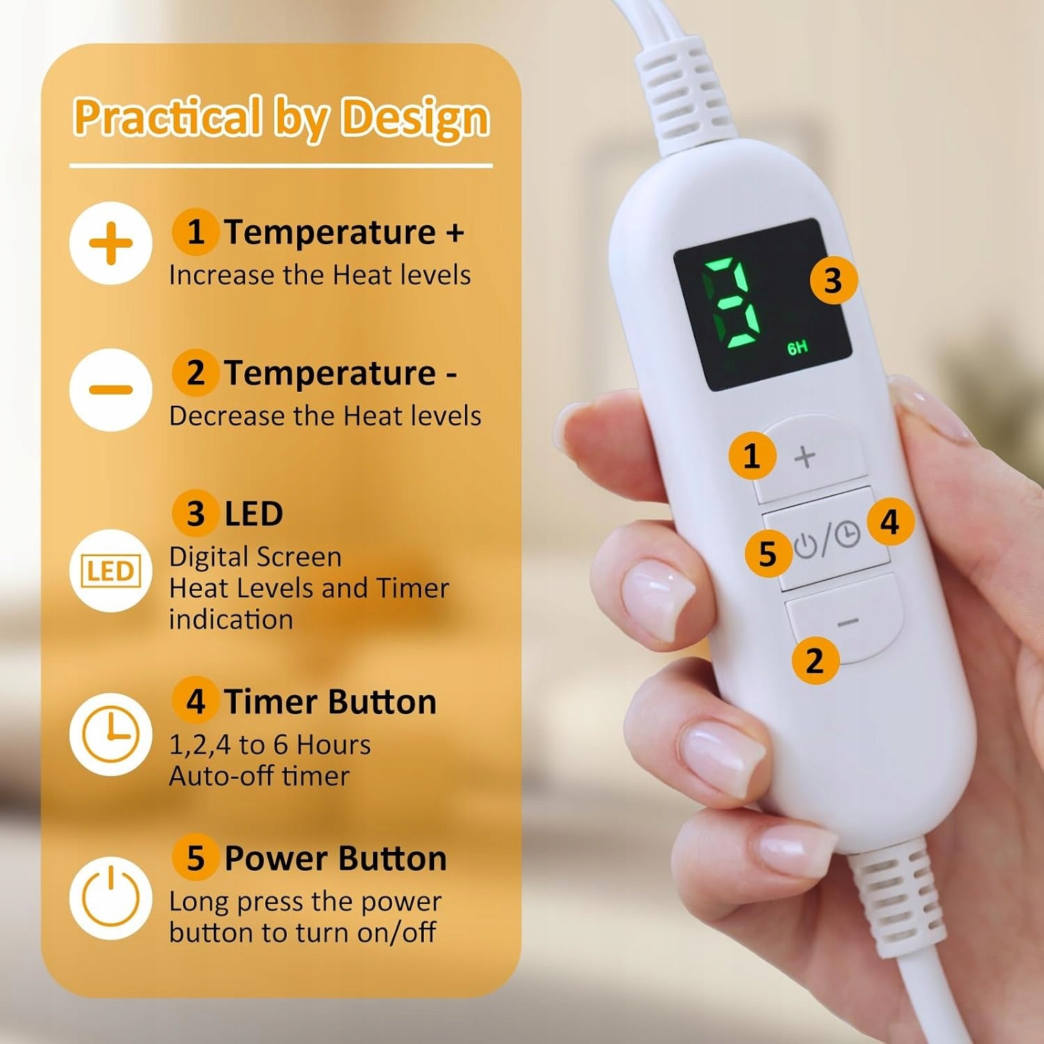 ELECTRIC HEATING PAD FOR BACK 60X108 6 HEAT LEVELS Medical device type medical device or in-vitro diagnostic medical device