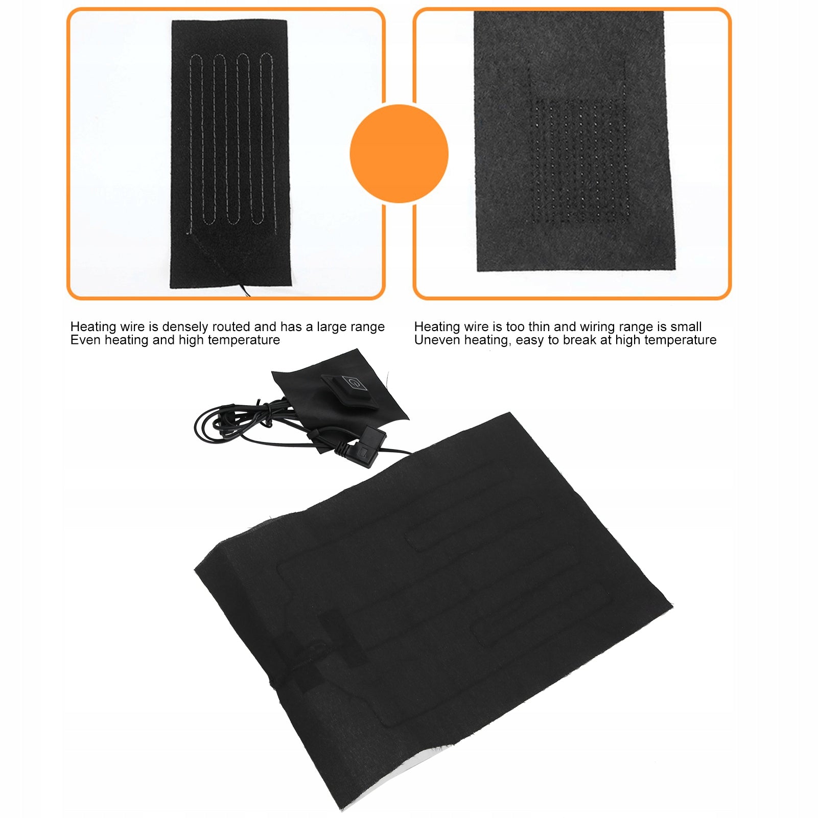 ELECTRIC HEATING PAD FOR CLOTHES USB 160 X 250 mm Medical device no