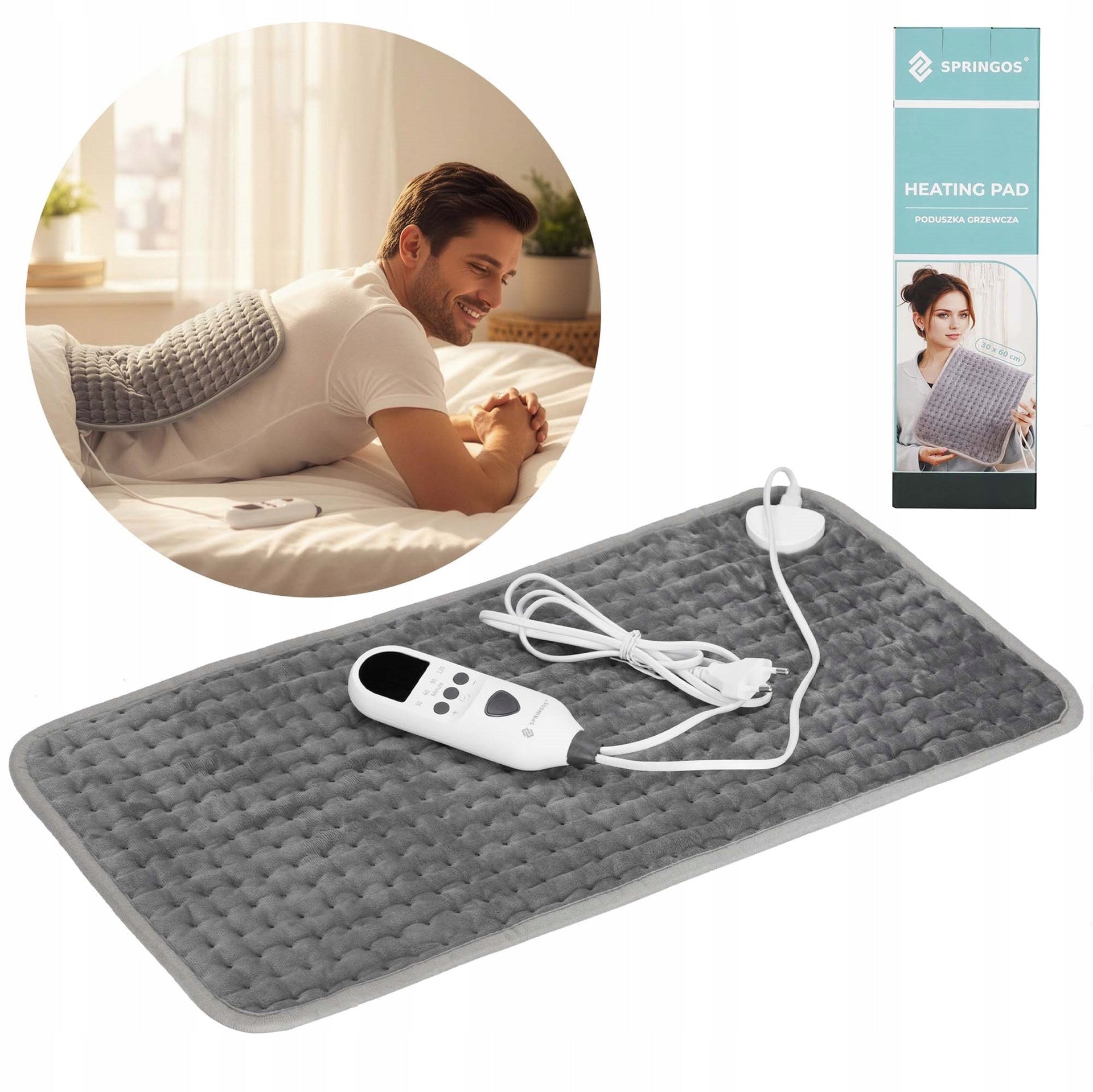 ELECTRIC HEATING PAD LARGE WARMING MAT 60x30 HOT WATER BOTTLE BACK
