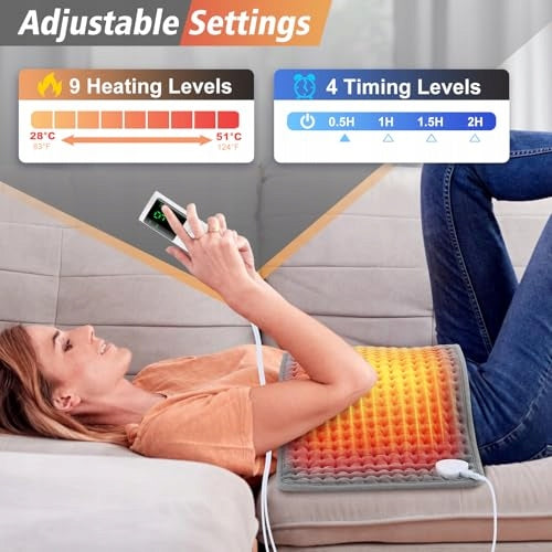 ELECTRIC HEATING PILLOW 9 Levels Heating Timer Washing 12x24 Medical device no