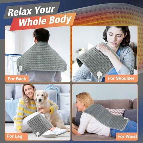 ELECTRIC HEATING PILLOW 9 Levels Heating Timer Washing 12x24 Packaging status original