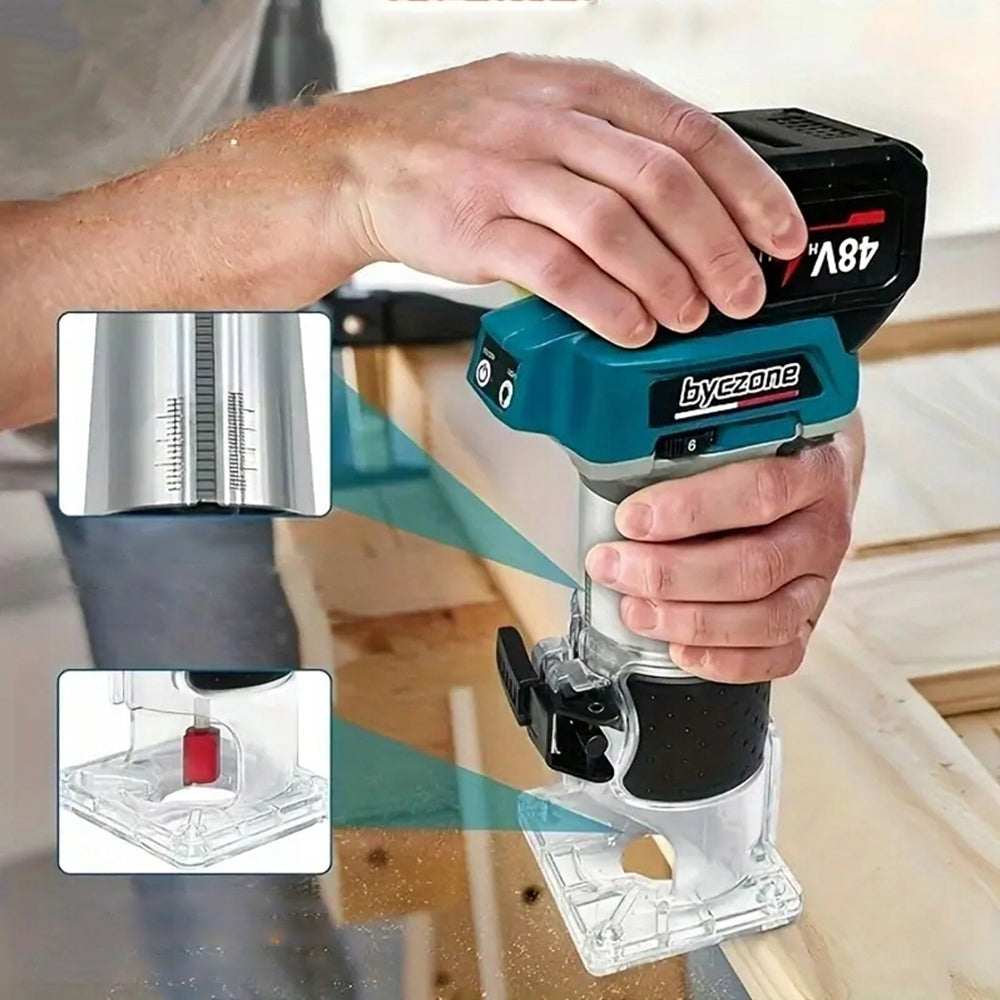 ELECTRIC HIGH-SPINDLE MILLING MACHINE FOR EDGE WITH A SET OF CUTTERS Batteries included no