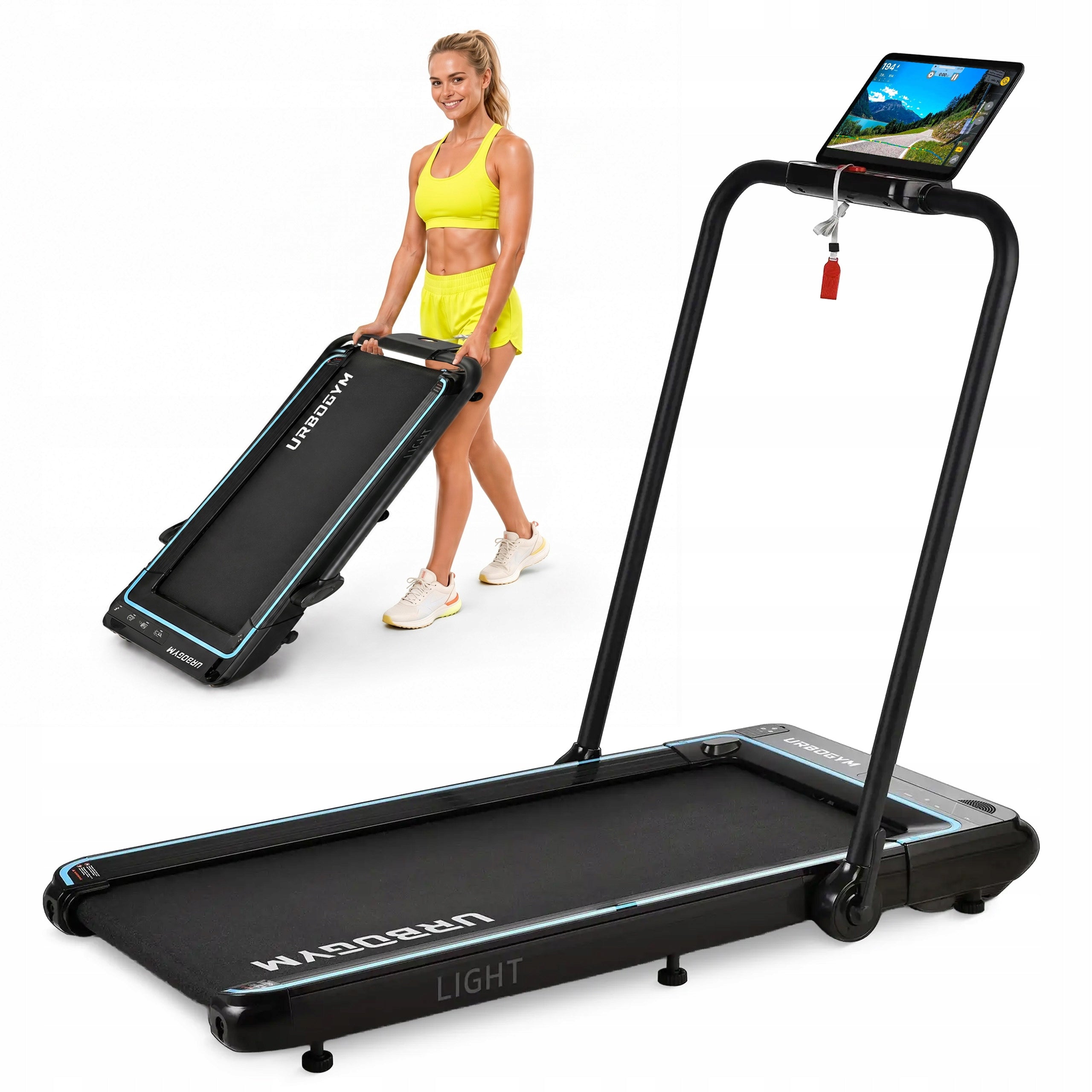 ELECTRIC HOME TREADMILL 2IN1 LIGHT FOLDING FLAT UNDER THE BED 12KM/H