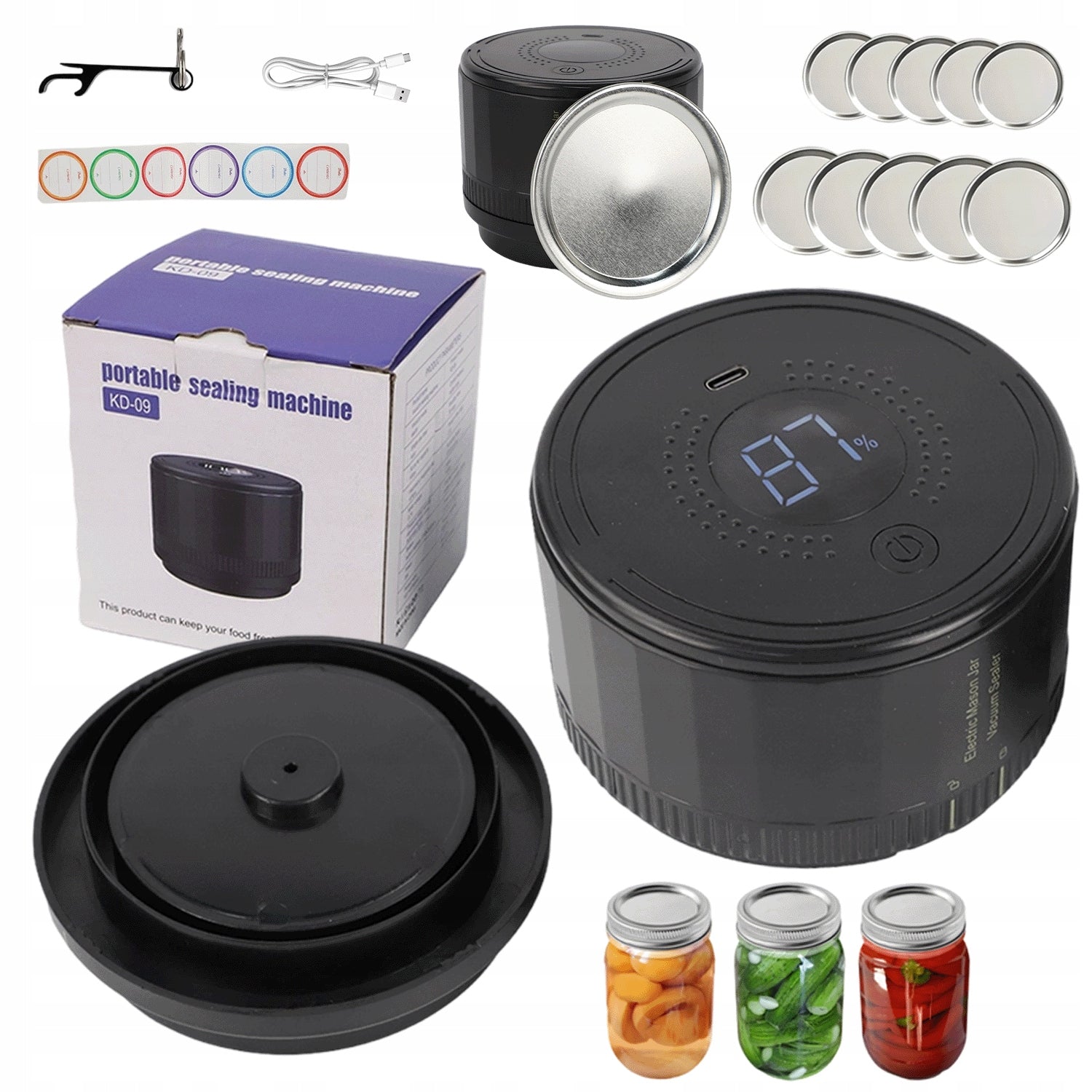 ELECTRIC HOUSEHOLD JAR VACUUM CLOSING KIT 10 NUTS