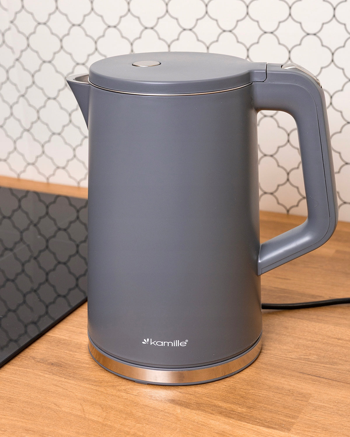 ELECTRIC KETTLE 1,7 L GREY MESH FILTER ROTATING BASE KAMILLE Manufacturer code KM1706B