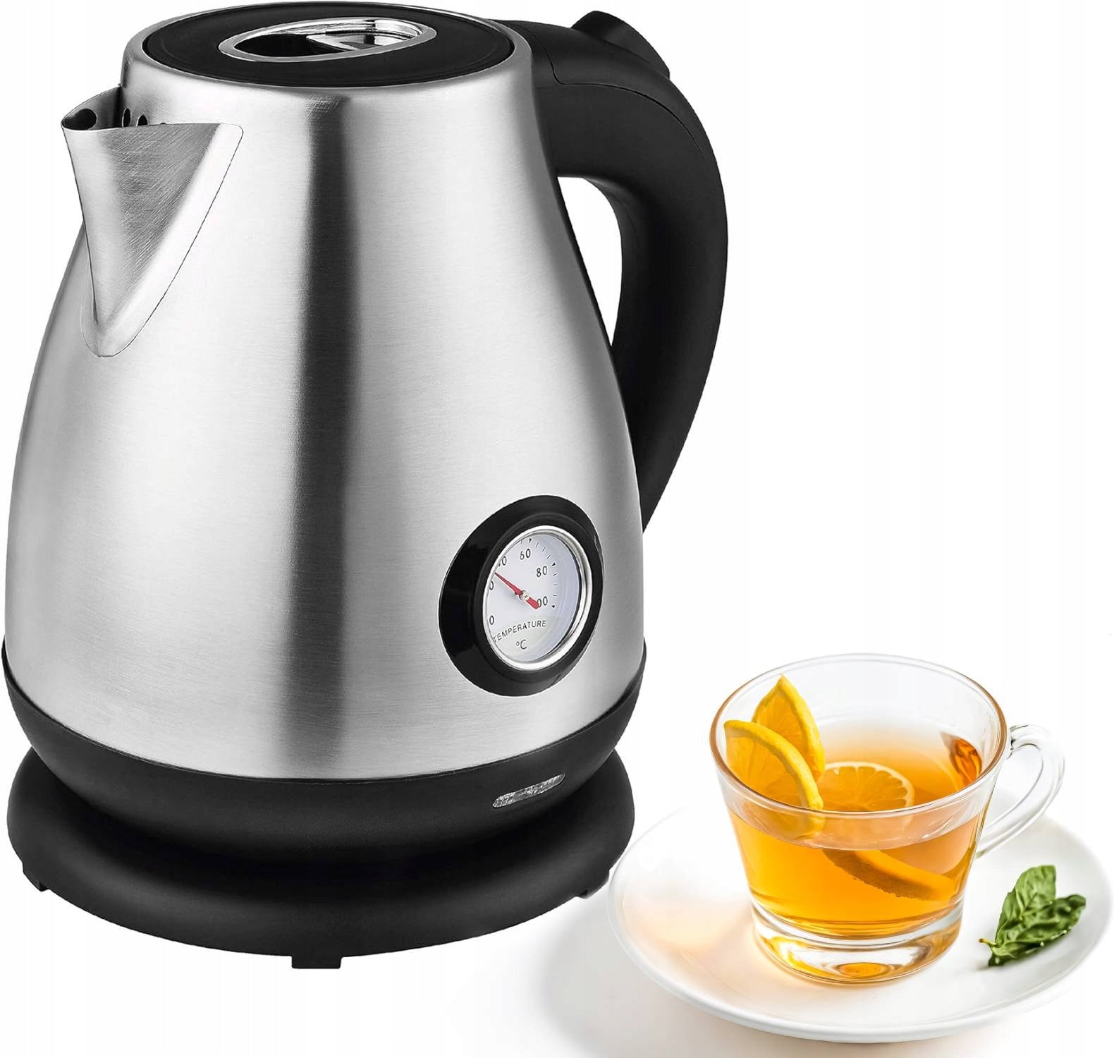 ELECTRIC KETTLE 1,7L 2000W STEEL THERMOMETER BASE 360° FILTER