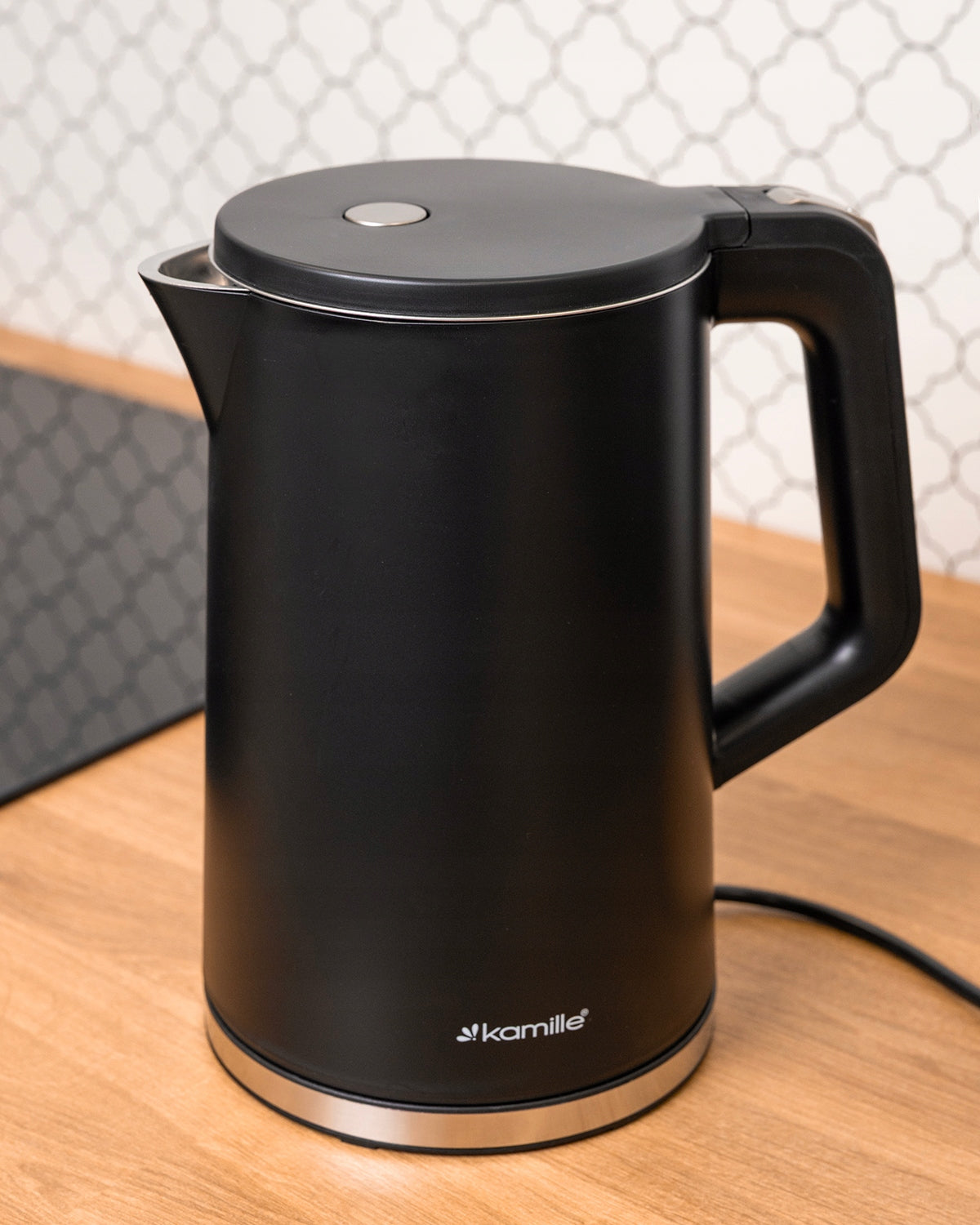 ELECTRIC KETTLE 1,7L BLACK MESH FILTER ROTATING BASE KAMILLE Manufacturer code KM1707B
