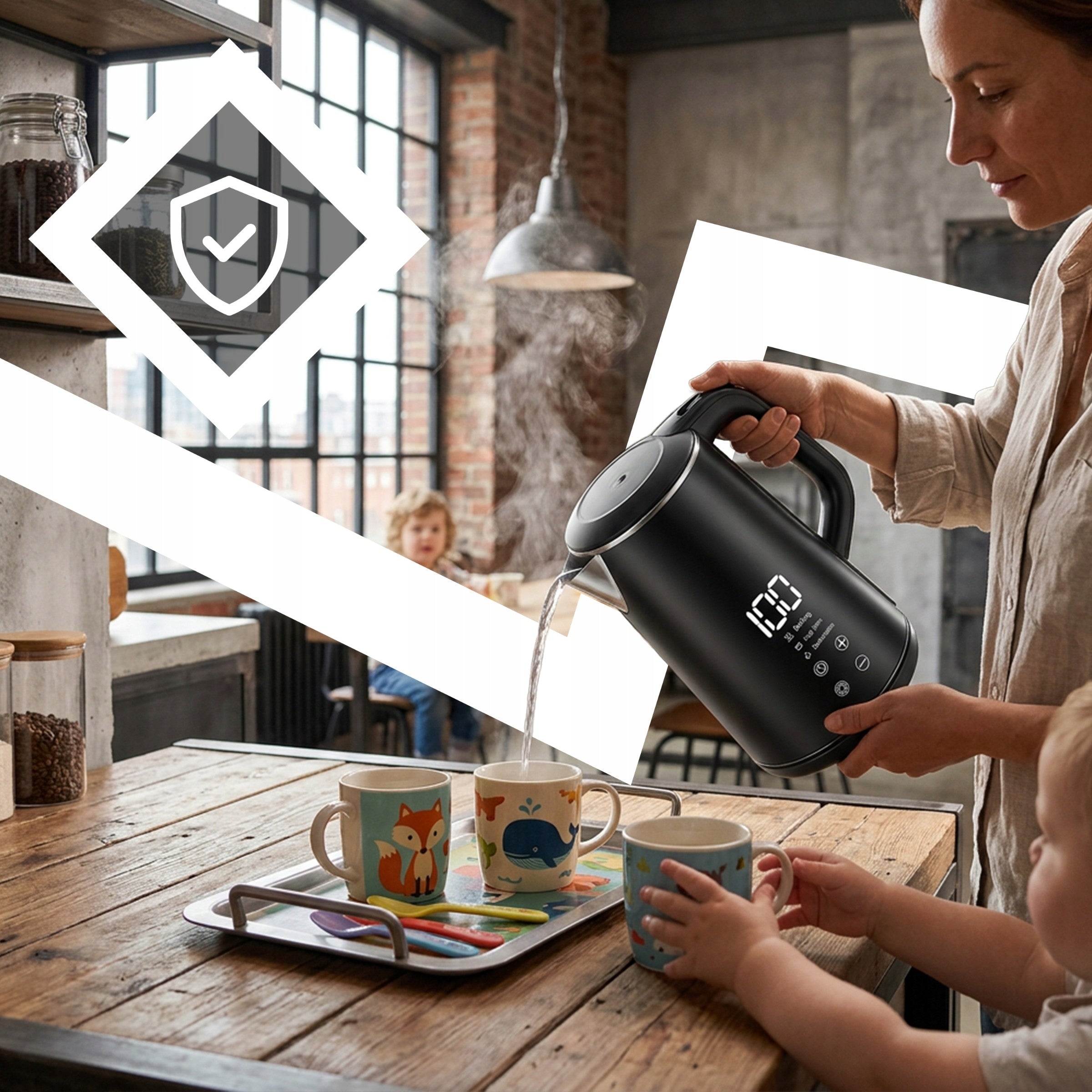 ELECTRIC KETTLE 1500W 1,6L WIRELESS TOUCH TEMPERATURE CONTROL Capacity 1.6 l