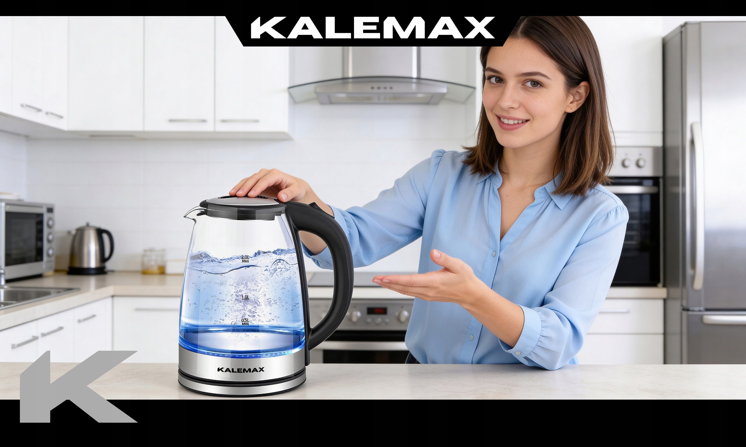 ELECTRIC KETTLE BLACK QUIET 2L STEEL 1800W LED BACKLIGHT STRONG Manufacturer code CZAJNIK ELEKTRYCZNY PODŚWIETLENIE LED