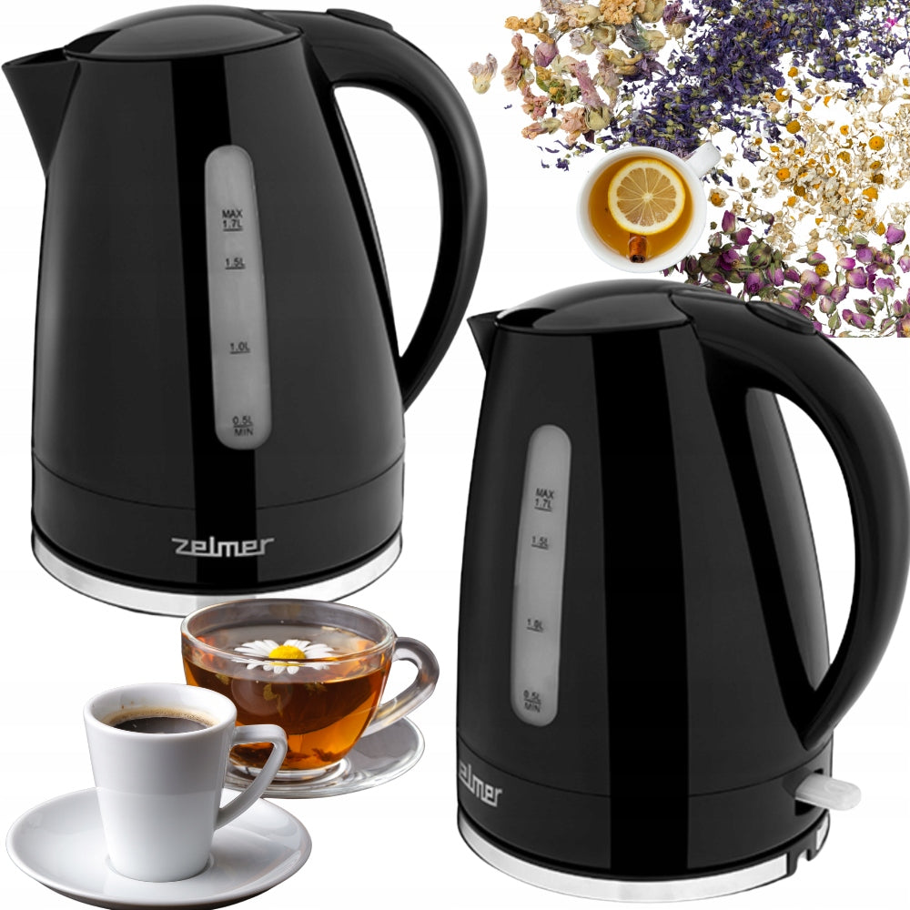 ELECTRIC KETTLE BLACK ZELMER ZCK 7617B 1,7L 2200W FASHIONABLE ROTARY FILTER Brand Zelmer