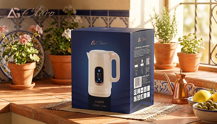 ELECTRIC KETTLE CLARO UNO 1800W 1,8L WITH TEMPERATURE CONTROL LCD WHITE Capacity 1.8 l