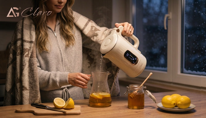 ELECTRIC KETTLE CLARO UNO 1800W 1,8L WITH TEMPERATURE CONTROL LCD WHITE Power 1800 W