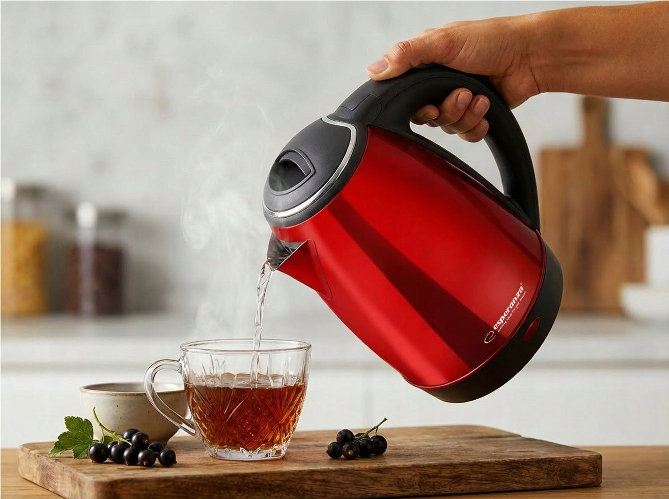 ELECTRIC KETTLE CORDLESS STEEL FOR BOILING WATER 1,8L 1800W Packaging status original