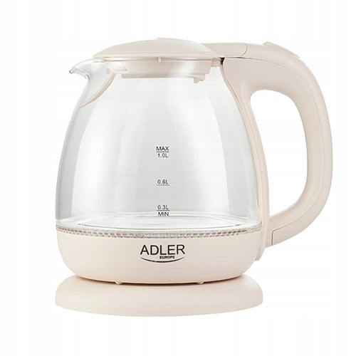 ELECTRIC KETTLE GLASS ILLUMINATED LED 1 L WIRELESS CREAM Manufacturer code 563052933