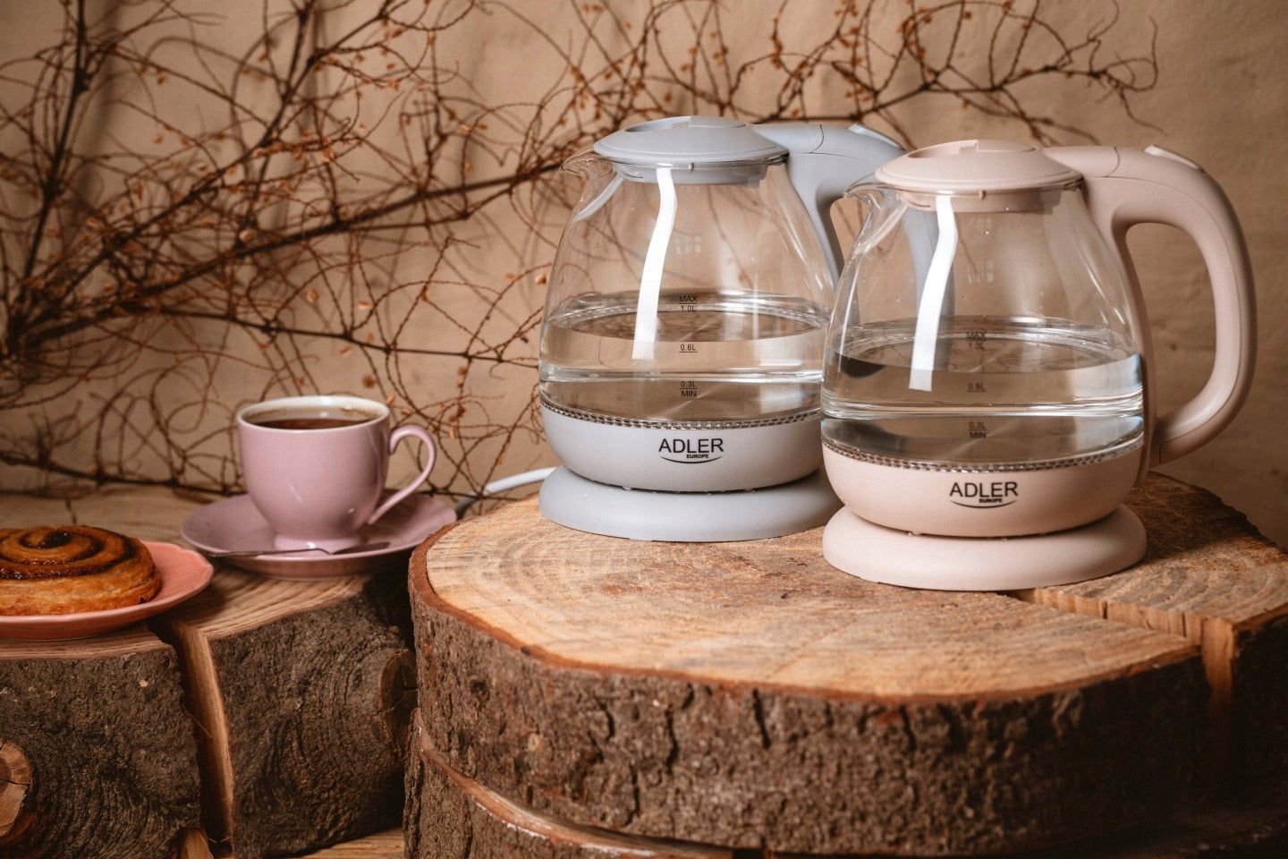 ELECTRIC KETTLE GLASS ILLUMINATED LED 1 L WIRELESS CREAM Model 563052933