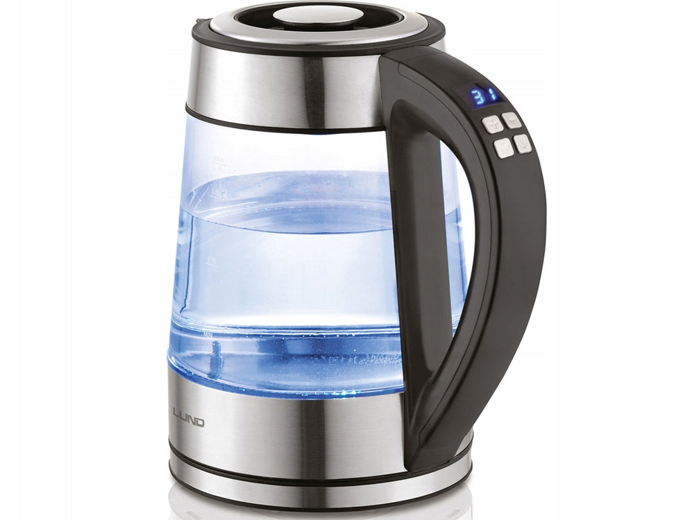 ELECTRIC KETTLE GLASS LED 1.7L TEMPERATURE CONTROL 68173 LUND Power 2200 W