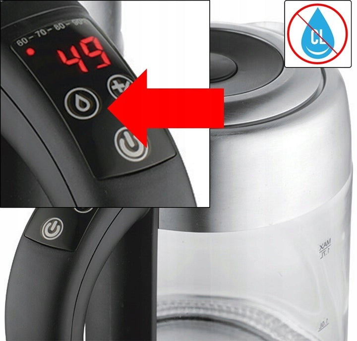ELECTRIC KETTLE GLASS LED WITH TEMPERATURE CONTROL 2200W Model ZLN3949