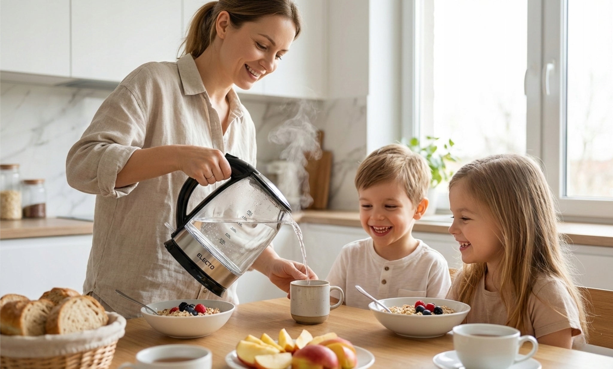ELECTRIC KETTLE GLASS WIRELESS 1,7L WITH LED BACKLIGHT 1800W Brand Electo