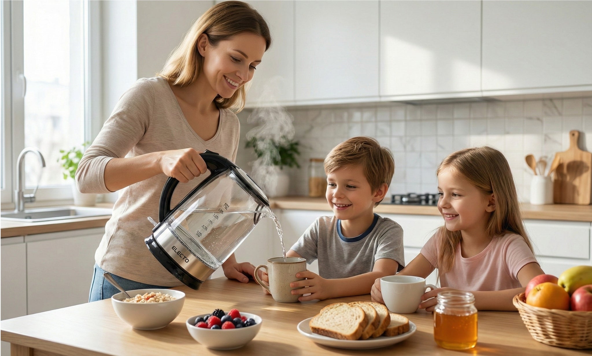 ELECTRIC KETTLE GLASS WIRELESS 1,7L WITH LED BACKLIGHT 1800W Capacity 1.7 l