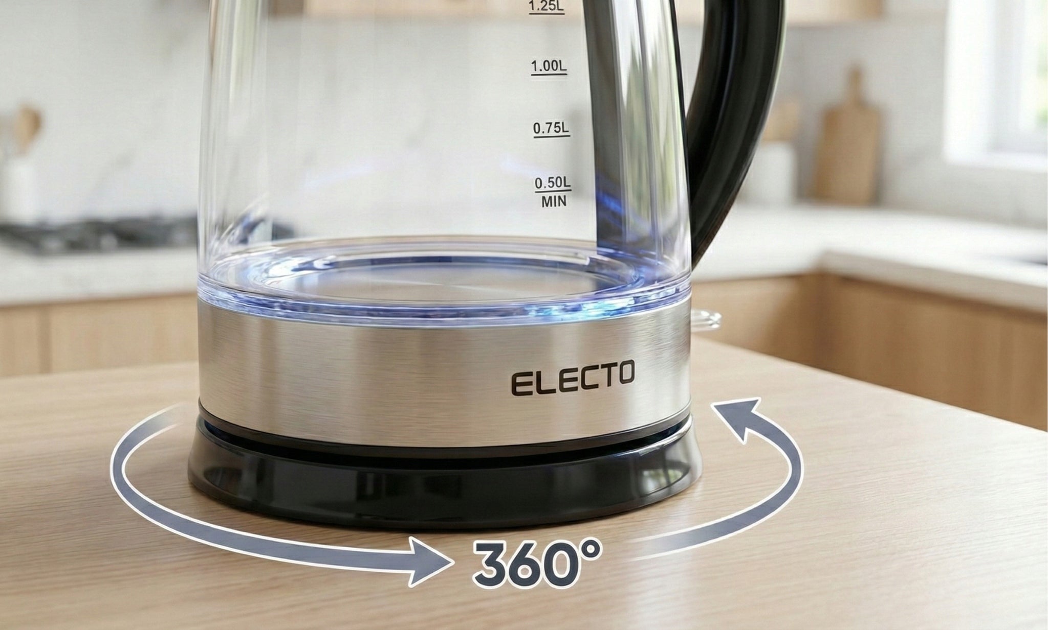 ELECTRIC KETTLE GLASS WIRELESS 1,7L WITH LED BACKLIGHT 1800W Dominant color clear