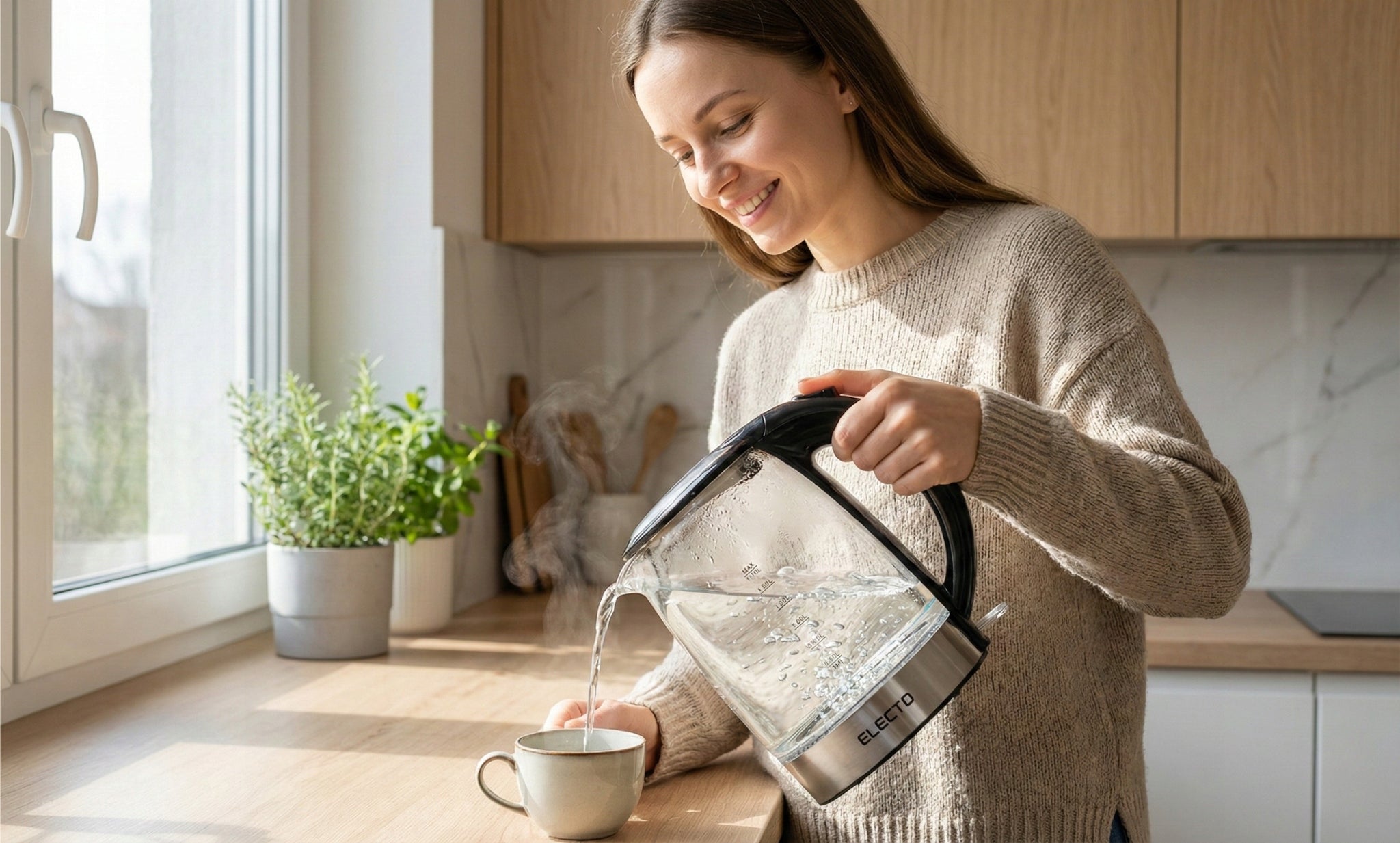 ELECTRIC KETTLE GLASS WIRELESS 1,7L WITH LED BACKLIGHT 1800W Packaging status original