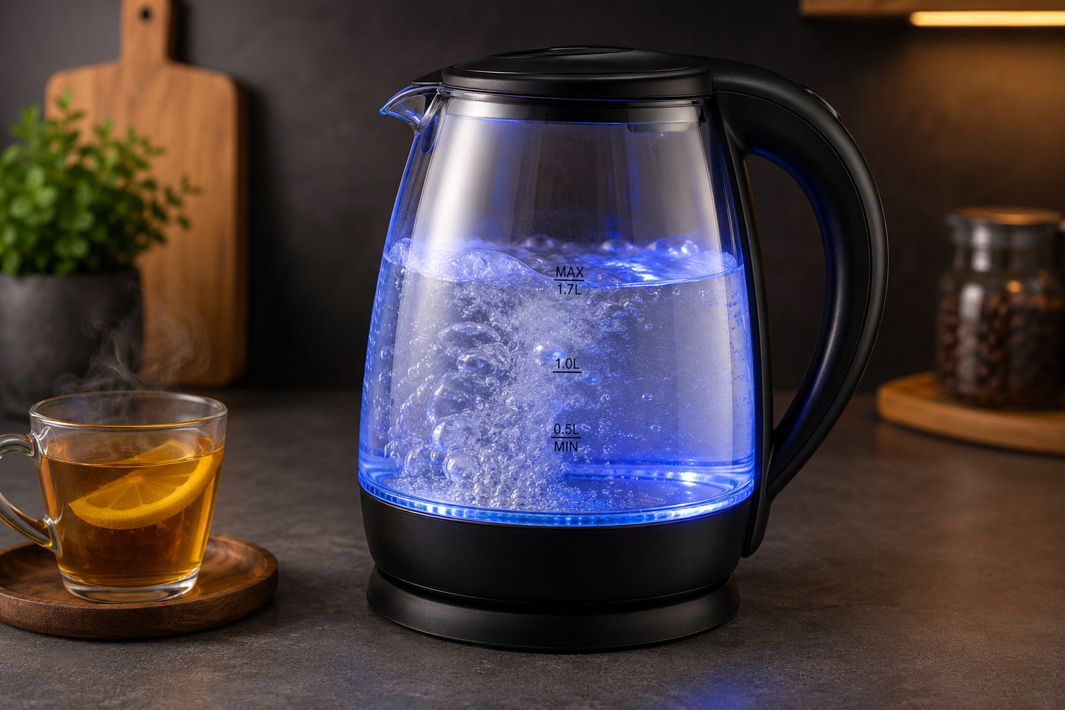 ELECTRIC KETTLE GLASS WIRELESS BACKLIT LED 1,7L 2200W STRONG Brand no brand