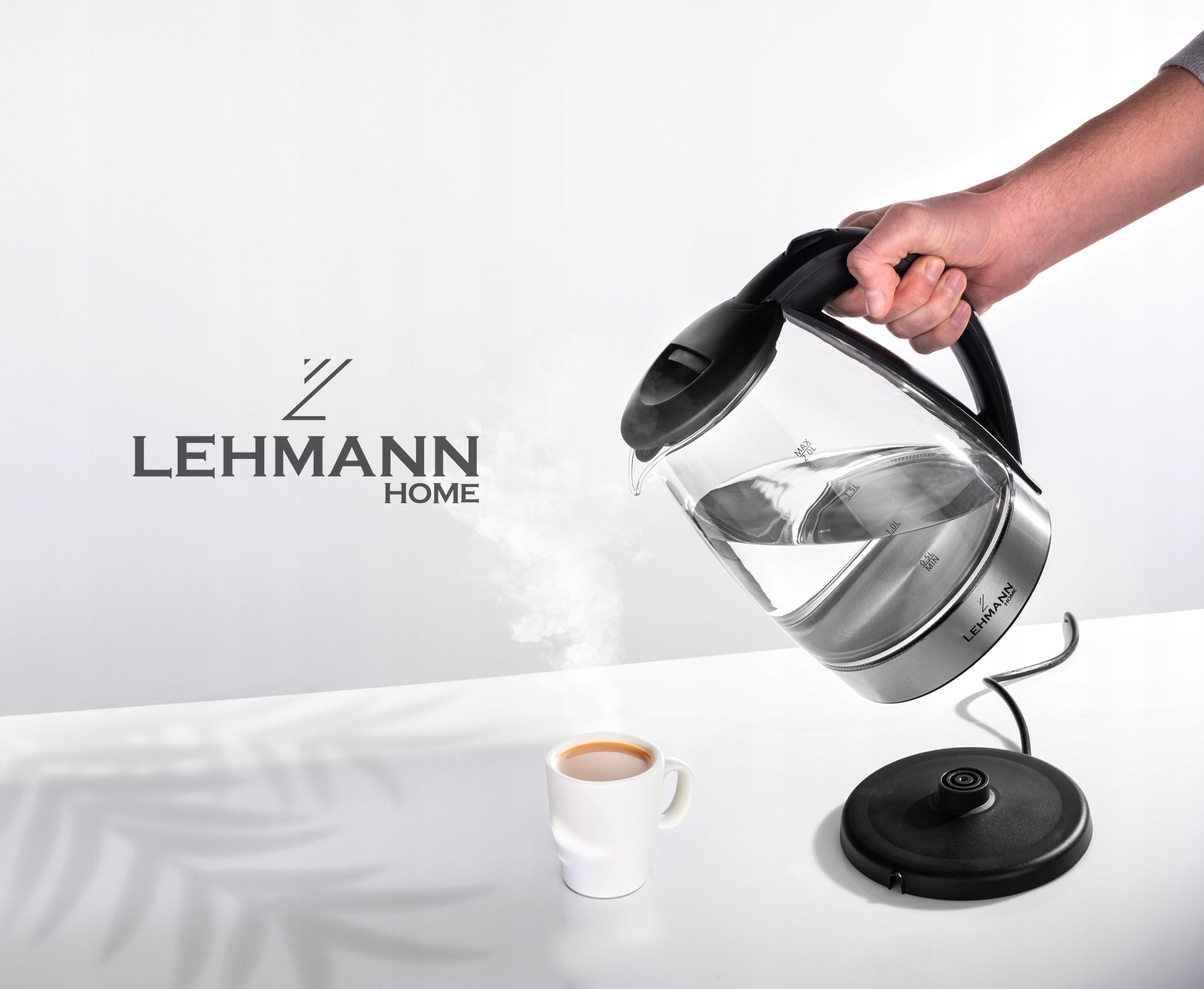 ELECTRIC KETTLE GLASS WIRELESS BACKLIT WITH LED 2L POWERFUL 2200W Dominant color clear