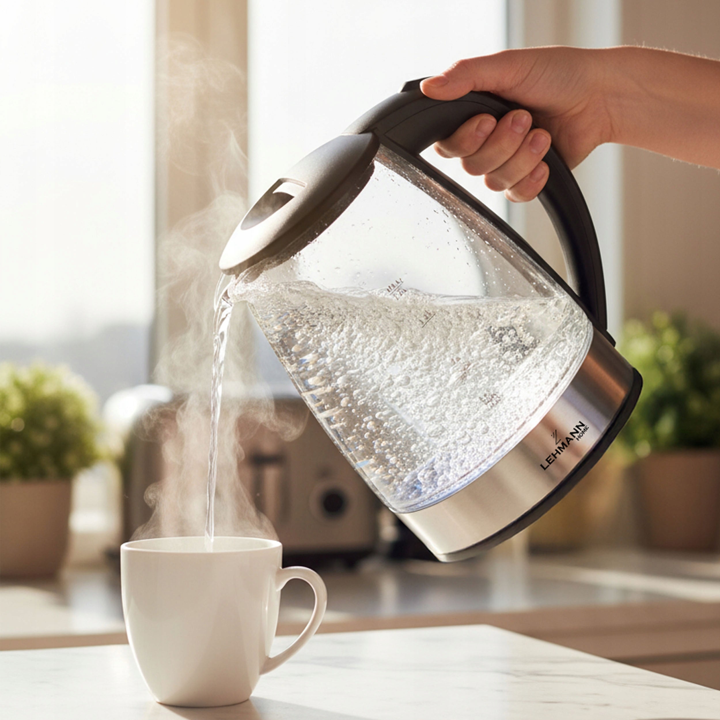 ELECTRIC KETTLE GLASS WIRELESS BACKLIT WITH LED 2L POWERFUL 2200W Manufacturer code LHOEK-2220