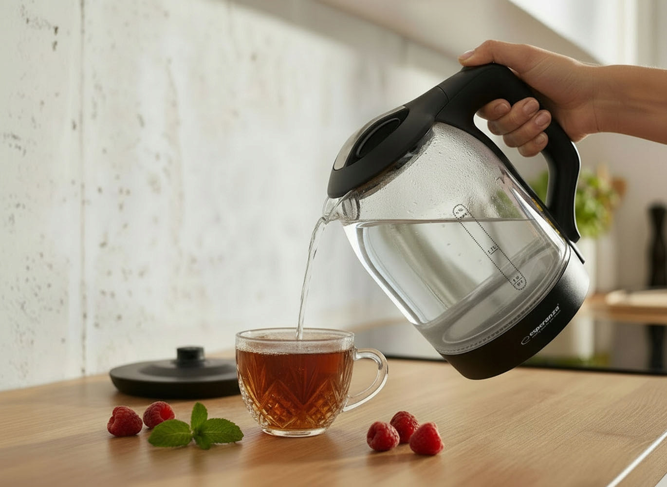 ELECTRIC KETTLE GLASS WIRELESS LED BACKLIGHT 1,7L 1500W Manufacturer code CZAJNIK ELEKTRYCZNY SZKLANY PODŚWIETLANY