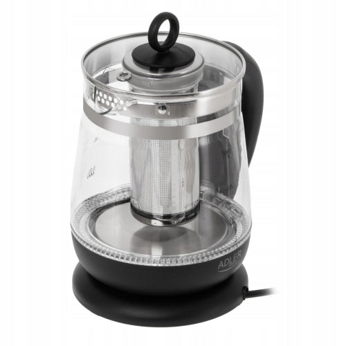ELECTRIC KETTLE GLASS WIRELESS TEMP ADJUSTMENT LED 1,5L INFUSER Dominant color black
